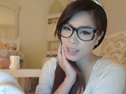 Korean Glasses dziewczyna On Webcam